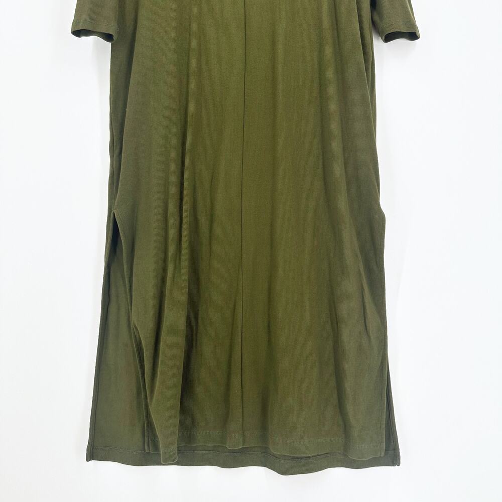 Old Navy Ribbed Knit Square Neck Midi Dress XXL Green Minimalist Classic Capsule - Picture 9 of 11